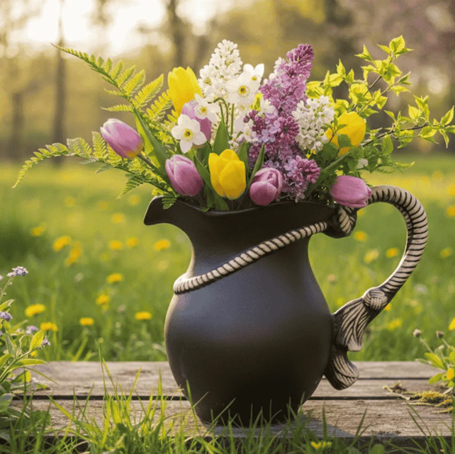 Keramický džbán v detailu